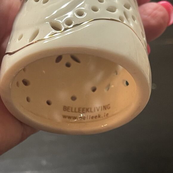 Belleek Living 6” Ivory & Gold Angel Of Peace Figurine Ceramic Tree Topper - Picture 6 of 9